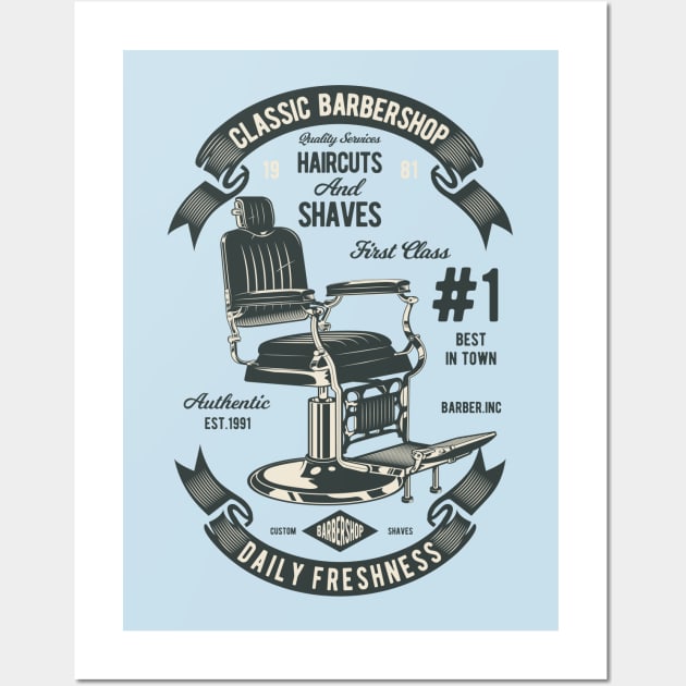 Classic Barbershop Wall Art by Pureteeshop